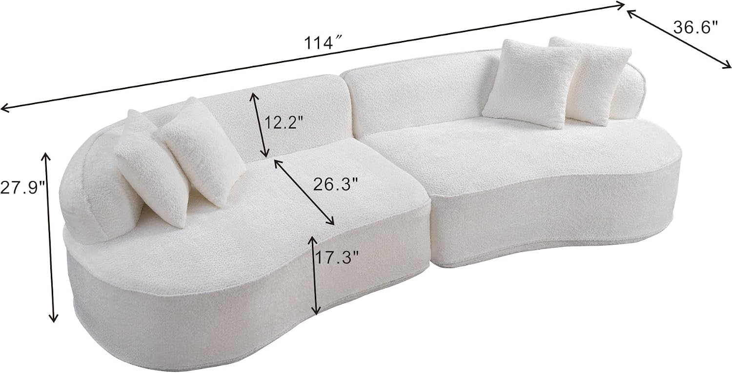 Curved Boneless Compressed Foam 4-Seater Cloud Sofa