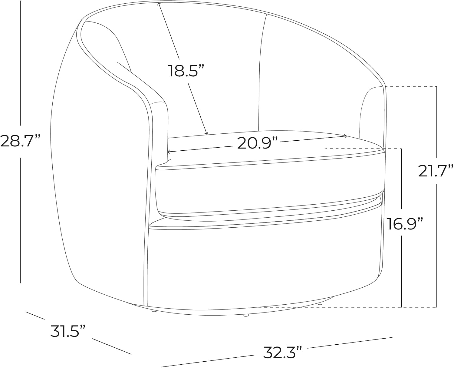 Cream Boucle Fully Assembled Swivel Barrel Chair