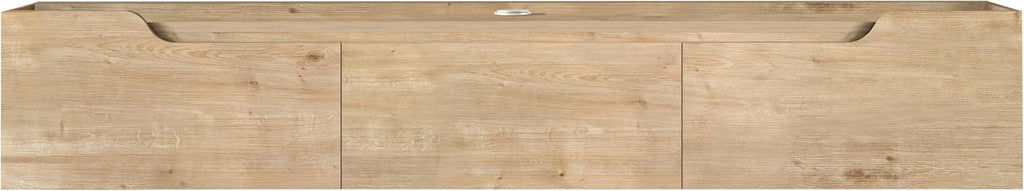 Oak Cable Management Wall Floating Storage TV Stand