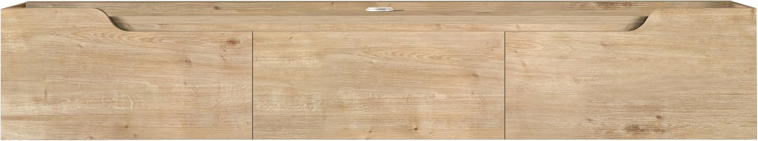 Oak Cable Management Wall Floating Storage TV Stand