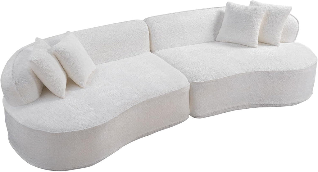 Curved Boneless Compressed Foam 4-Seater Cloud Sofa