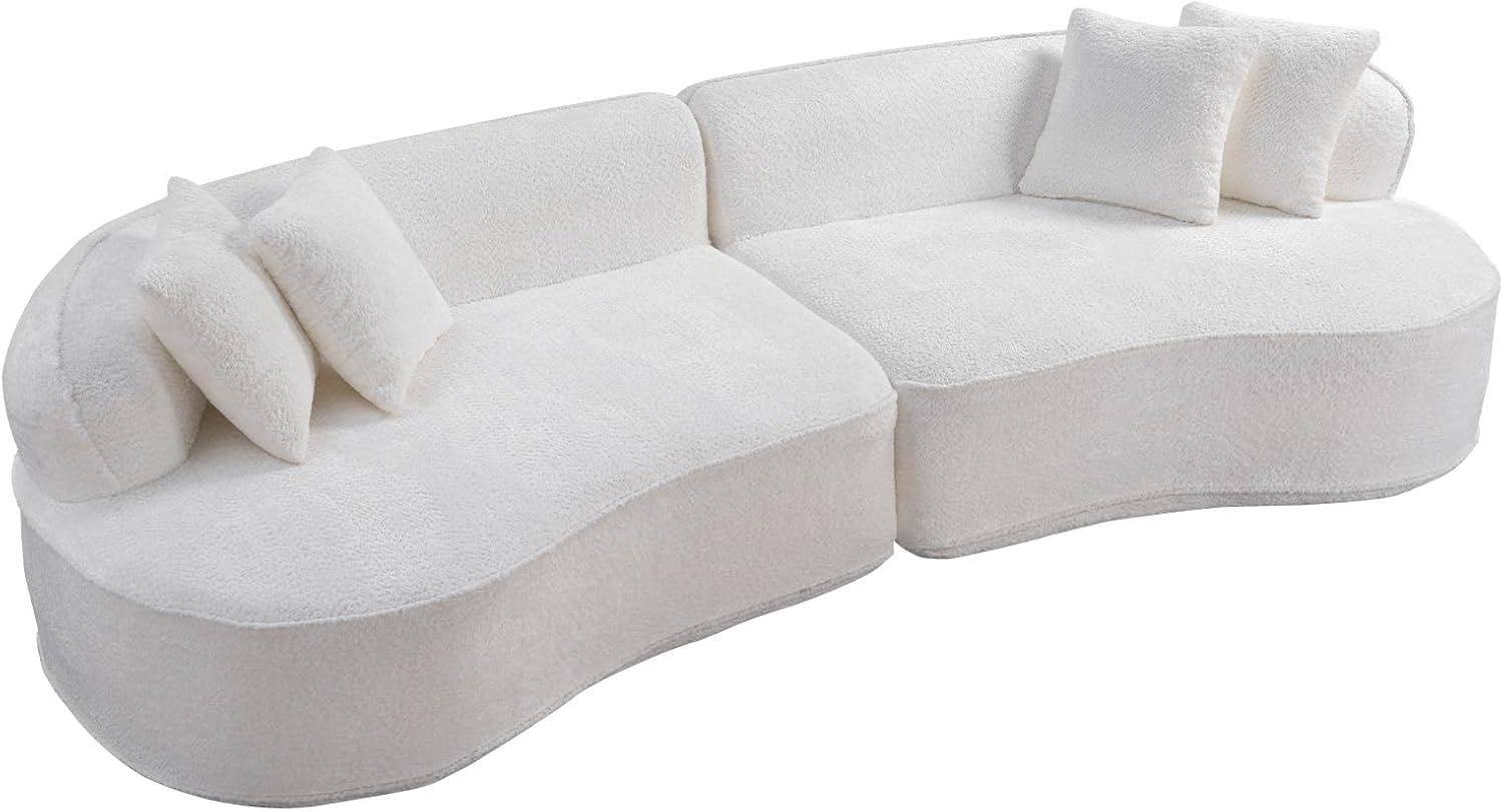 Curved Boneless Compressed Foam 4-Seater Cloud Sofa