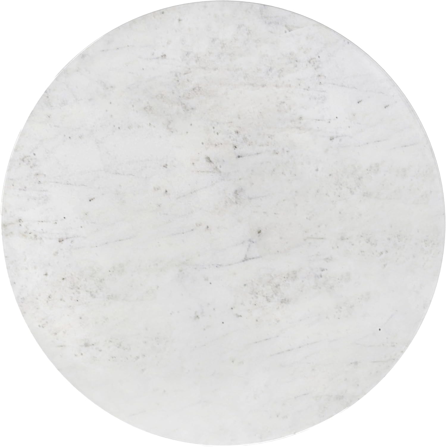 Brass Iron Genuine Marble Round Compact Side Table