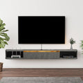 Dark Grey Door Storage Wall Floating TV Stand