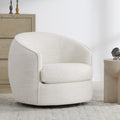 Cream Boucle Fully Assembled Swivel Barrel Chair