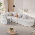 Beige L-Shaped Boneless Modular Cloud Sectional Sofa