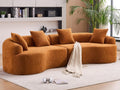 Curved Chenille Plush Cloud Modular 4-Seater Sectional Sofa