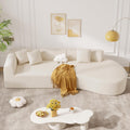Beige Chenille Curved Modular Cloud Sectional Sofa