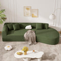 Green Chenille 126" Curved Modular Cloud Sofa