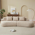 Almond Beige Boneless Curved Modular Sectional Sofa